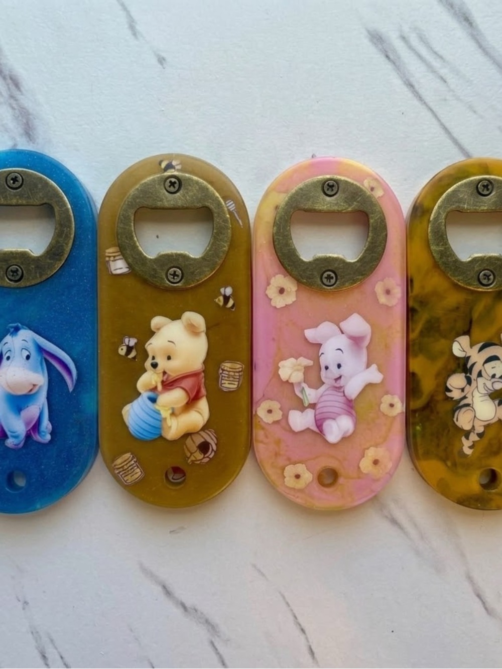 Baby Winnie the Pooh Bottle Opener Set 4-Piece Pooh Piglet Tigger Eeyore